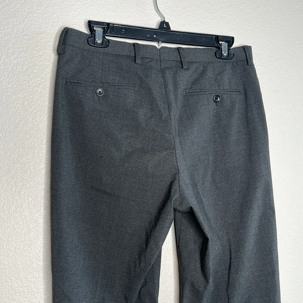 Calibrate Mens Charcoal Gray Micro Check Slim Fit Dress Pants 30W x 32L Stretch